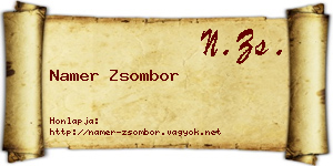 Namer Zsombor névjegykártya